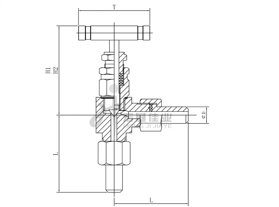 High-Pressure Angle-Type Stainless Steel Needle Valve with Male Thread NPT Swagelok